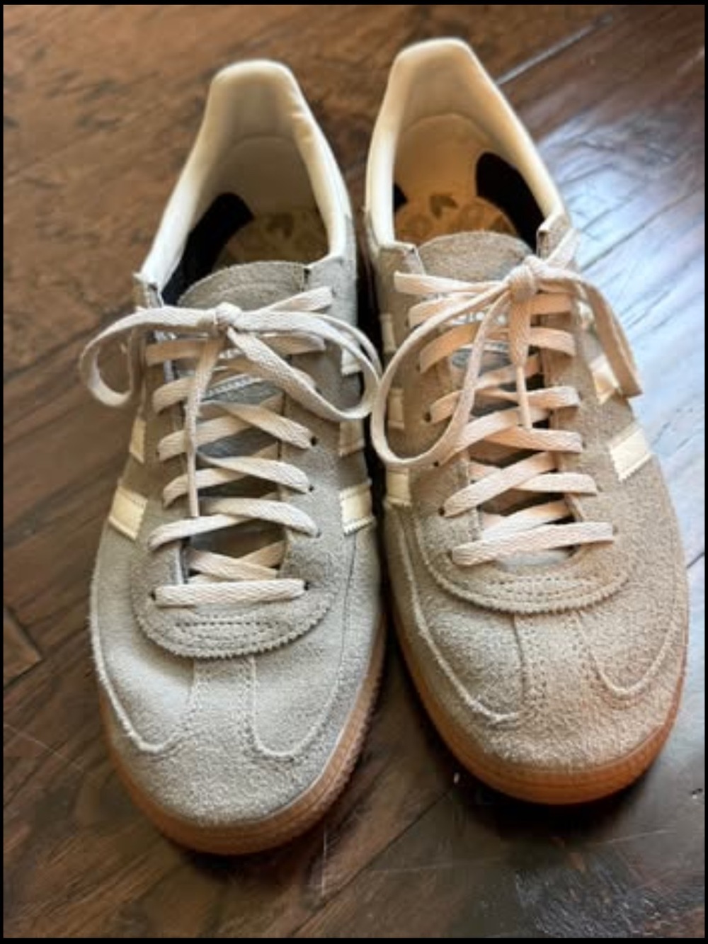 adidas Handball Spezial Grey sneakers with Gum Sole- Size W8/M7